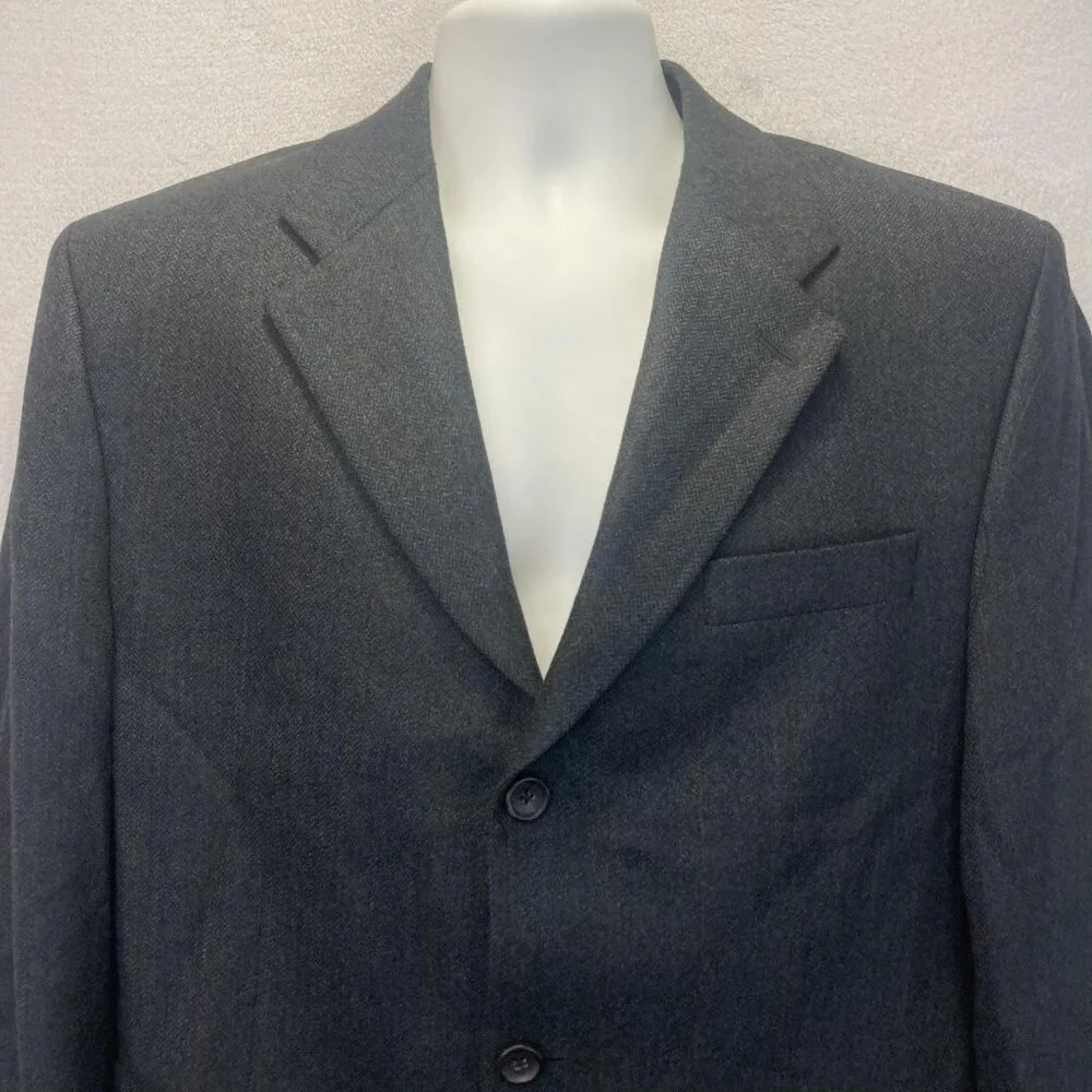 Peerless Man‎ 100% Lambswool Blazer Sport Coat Mens 42R Gray Plaid Jacket Canada